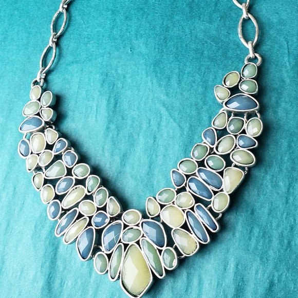 2/35$ Lucky brand silver tone statement bib necklace double sided - Picture 9 of 9